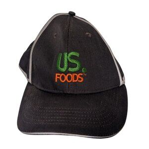 US Foods Black Baseball Cap Adjustable Fit Polyester Cotton